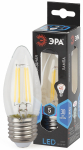 Лампа светодиод 5Вт свеча E27 4000К 400Лм филамент прозр F-LED B35-5W-840-E27 ЭРА (1/100)