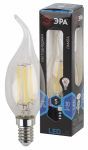 Лампа светодиод 5Вт свеча на ветру E14 4000К 400Лм филамент прозр F-LED BXS-5W-840-E14 ЭРА (1/50)