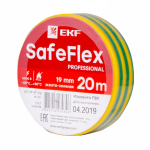 Изолента желто-зеленая 19/20м SafeFlex EKF