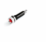 Лампа индикаторная в сборе 1 источник света красная круглая линза, плоская 28В AC/DC d8мм СВЕТОДИОД. (LED) IP54 DKC Quadro