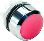 Фронтальная часть нажимной кнопки плоск., 1 упр. элемент цвет красный с круг. линзой, с фиксацией, ABB