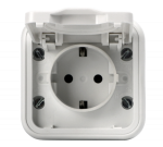 Розетка, одноместная, ОП, винтовые клеммы белый, Бронто EKF