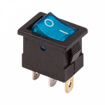 Выключатель клавишный 12V 15А (3с) ON-OFF синий с подсветкой Mini REXANT (10/10/1000)