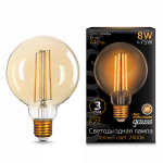 Лампа светодиод 8Вт 740Лм 2400К Е27 G95 золото LED Gauss Filament 1/20