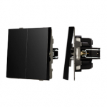 Механизм выключателя двухклавишный проходной SWT-TENDO-MKP2-PL-BK (230V, 10A) (Arlight, Черный)