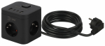 Удлинитель электрический ЭРА CUBE-3es-1,5m-4USB-B куб с заземлением с выключателем 3 розетки+4xUSBA+C 1,5м 16А черный
