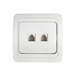 Розетка компьютерная двойная RJ-45 CLASSICO белая 2136 IN HOME