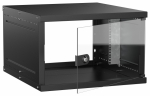 Шкаф наст. 6U 600х650мм стекл. дв. чер. GENERICA