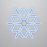 Фигура "Снежинка" из гибкого неона с эффектом тающиx сосулек, 60x60 см, цвет свечения синий/белый NEON-NIGHT