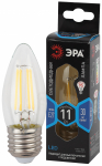 Лампа светодиод 11Вт свеча Е27 4000К 930Лм филамент прозр F-LED B35-11w-840-E27 ЭРА (1/10)