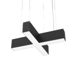 Светодиодный светильник VARTON X-line X-образный 20 Вт 3000 К 532x500x100 мм RAL9005 черный муар с рассеивателем опал и торцевыми крышками (4 шт.)