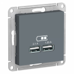 Розетка 2гн USB+USB с/у грифель механизм AtlasDesign Systeme Electric  (1)