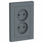 Розетка 2гн без З/К шторки с/у грифель в сборе 16А AtlasDesign Systeme Electric