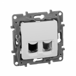 Розетка 2гн комп+ТФ RJ45+RJ11 с/у белый механизм кат.5е Etika Legrand