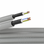 Электротруба ПВХ гибкая гофр. д.20мм, цвет серый, с кабелем ВВГнг(А)-LS3х2,5мм² РЭК &quot;ГОСТ+&quot;, 50м