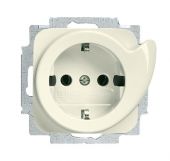 Розетка SCHUKO 16А 250В с выталкивателем вилки, серия Busch-Duro 2000 SI, цвет слоновая кость