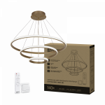 Светильник светодиодный ESTETIKA RING-140RC-3GL 140Вт 230В 3000-6500K 600/400/200 1.2м трос пульт ДУ золото IN HOME