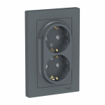 Розетка 2гн с З/К шторки с/у грифель в сборе 16А AtlasDesign Systeme Electric (1/10)
