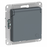 Розетка 1гн с З/К с крыш. шторки с/у грифель механизм 16А AtlasDesign Systeme Electric  (1/10)