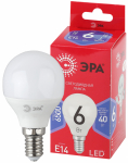 Лампы СВЕТОДИОДНЫЕ ЭКО LED P45-6W-865-E14 R  ЭРА (диод, шар, 6Вт, хол, E14)