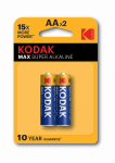 Элемент питания LR6 (АА) алкалиновый бл.2шт МАХ Kodak (2/40/200)