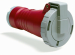 Розетка силовая кабельная переносная 5P 32А 400 в (50+60 гц) красная пластик ip67 ABB CEWE промразъемы