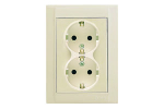 Розетка 2гн с З/К с/у крем 16А Defne Makel (1/12/120)