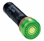 Лампа индикаторная в сборе 1 источник света зеленая круглая линза, плоская 24В DC d12.2мм СВЕТОДИОД. (LED) IP40 SE _