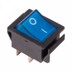 Выключатель клавишный 250V 16А (4с) ON-OFF синий с подсветкой REXANT (10/10/500)