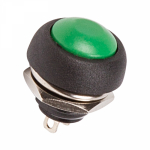 Выключатель-кнопка 250V 1А (2с) (ON)-OFF Б/Фикс зеленая Micro REXANT (50/50/2000)