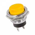 Выключатель-кнопка металл 220V 2А (2с) (ON)-OFF Ø16.2 желтая (RWD-306) REXANT (10/50/2000)