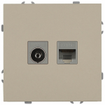Розетка ЭРА Galaxy 15-3110-04 комбинированная RJ45+TV IP20 шампань