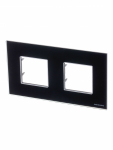 Рамка 2-пост. цвет черный Черное стекло прозрачная глянцевый, стекло горизонт. и вертик., IP20 Zenit ABB