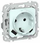 FLITE Роз.с з/к/ш 16А USB AC 20Вт б/к РСЮшс11-1-ФлХЛ х/л IEK