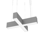 Светодиодный светильник VARTON X-line X-образный 30 Вт 4000К 532x500х100 мм металлик с рассеивателем опал и торцевыми крышками (4 шт.)