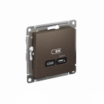 Розетка 1гн USB C с/у мокко механизм высокоскор.заряд. QC PD AtlasDesign Systeme Electric