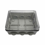 Коробка разветвительная С3В1510 П (10 муфт д32), прозрачная крышка на винтах P55, ОП, серый 150х110х70 GUSI (1/32)