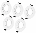 Светильник встраиваемый декоративный ЭРА KL54 WH SET 5 под лампу MR16 GU5.3 термопластиковый белый набор 5 шт
