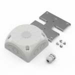 Коробка распределительная 60-0500-П-КВ для видеокамер двухкомпонентная безгалогенная (HF) серая 100х100х50 с пластиной и каб. вводом Промрукав