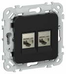 FLITE Роз. 2-я комп. RJ45 кат.5Е STP РК5е-2-1-ФлЧ чер. IEK