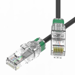 Патч-корд неэкранированный SLIM CAT6A U/UTP 4х2, 28 AWG, LSZH, чёрный, 0,5м