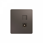 Розетка компьютерная RJ45 кат6 + TV с/у титан ROUND KRANZ