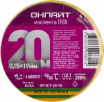 Изолента ОНЛАЙТ 90 601 OIT-B19-20-YG ПВХ желто-зеленая (Китай)