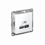 Розетка 2гн USB+USB typeА+ typeС с/у белый механизм  5В/2,4А 2х5В/1,2А AtlasDesign Systeme Electric (1)