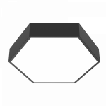 Светодиодный светильник VARTON Gexus 520х600 Up’n’Down шестиугольный подвесной 20 Вт/20 Вт 4000 K с опаловым рассеивателем RAL9005 черный муар диммиру
