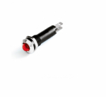 Лампа индикаторная в сборе 1 источник света красная круглая линза, плоская 230В AC/DC d8мм СВЕТОДИОД. (LED) IP54 DKC Quadro