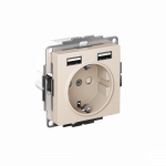 Розетка 1гн с З/К+2хUSB с/у крем механизм 16А AtlasDesign Systeme Electric (1)