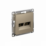 ATLASDESIGN РОЗЕТКА двойная компьютерная RJ45+RJ45, кат.6А, механизм, ШАМПАНЬ