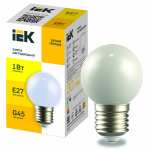 Лампа светодиод 1Вт шар Е27 теплый белый d45 LIGHTING IEK (1/10/200)