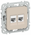 FLITE Роз. 2-я комп. RJ45 кат.5Е UTP РК5е-2-0-ФлЛ льн. IEK